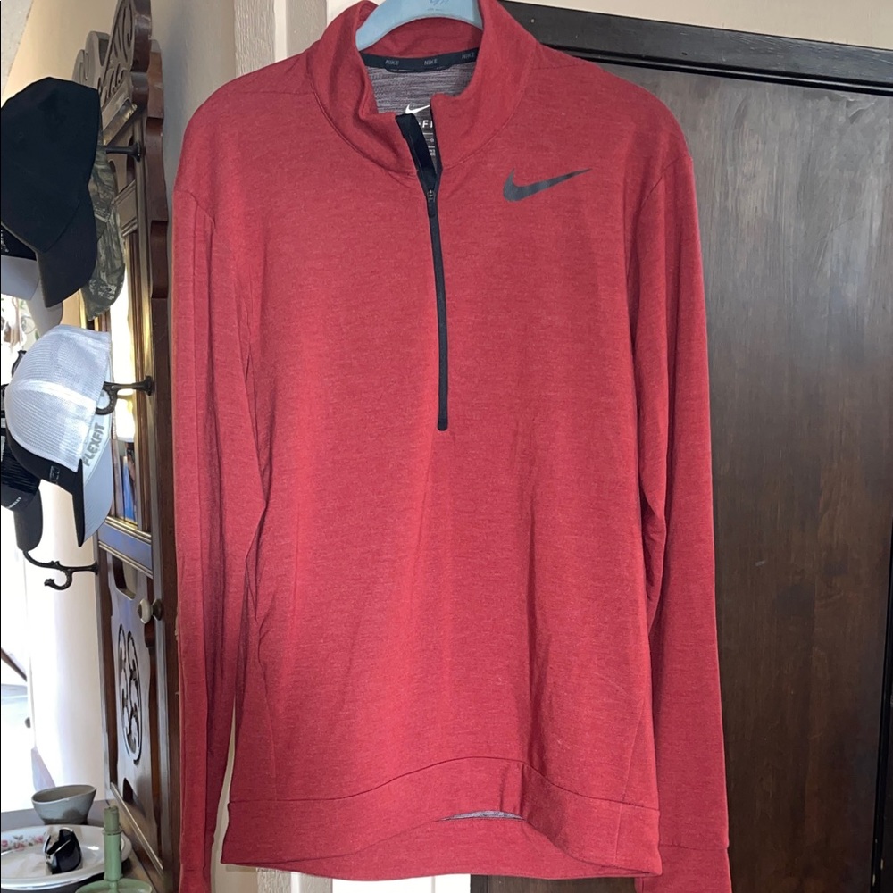 Nike Dri-Fit Men's Red Zip-Up Sweater